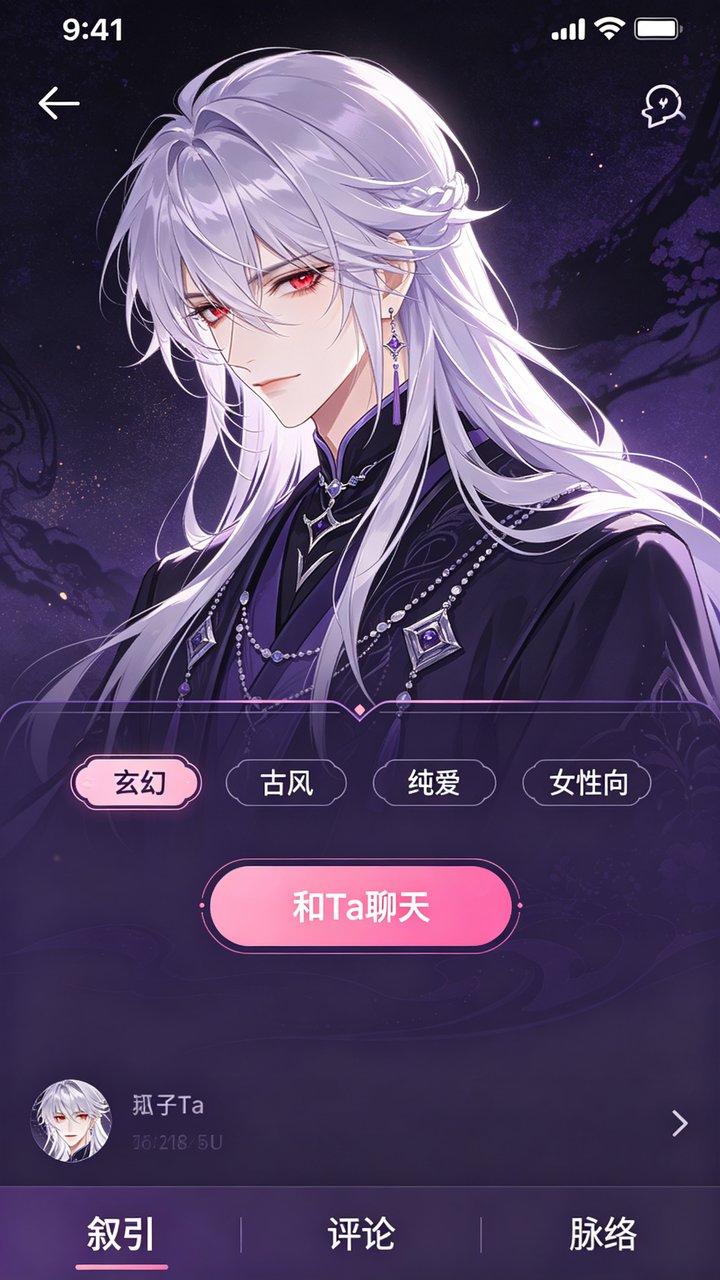 Nimoo AI角色人设档案界面截图